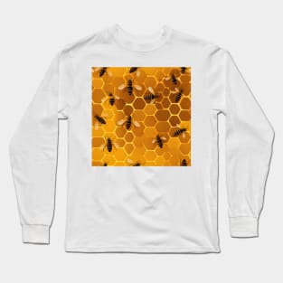 Honeycomb and Bee Pattern 14 Long Sleeve T-Shirt